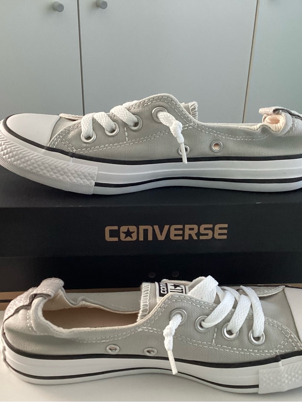 Converse Shoreline Slip-On Sneakers in Light Gray